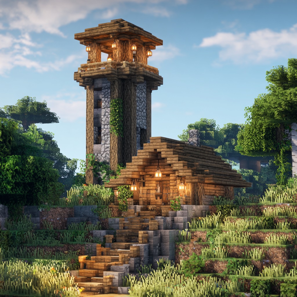 Joy_Onovo_Minecraft_survival_mode_small_wooden_survival_cabin minecraft cabin ideas