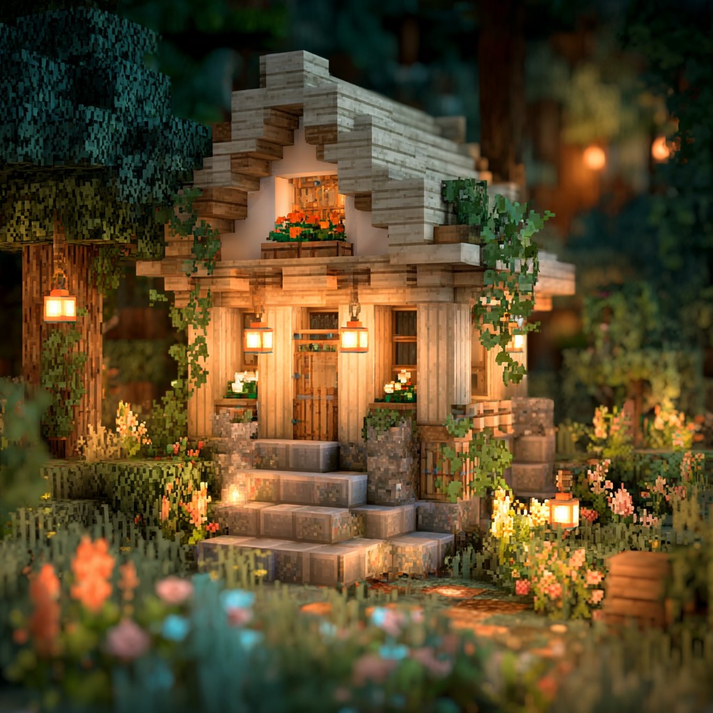 Minecraft fairycore tiny fairy cottage small wooden