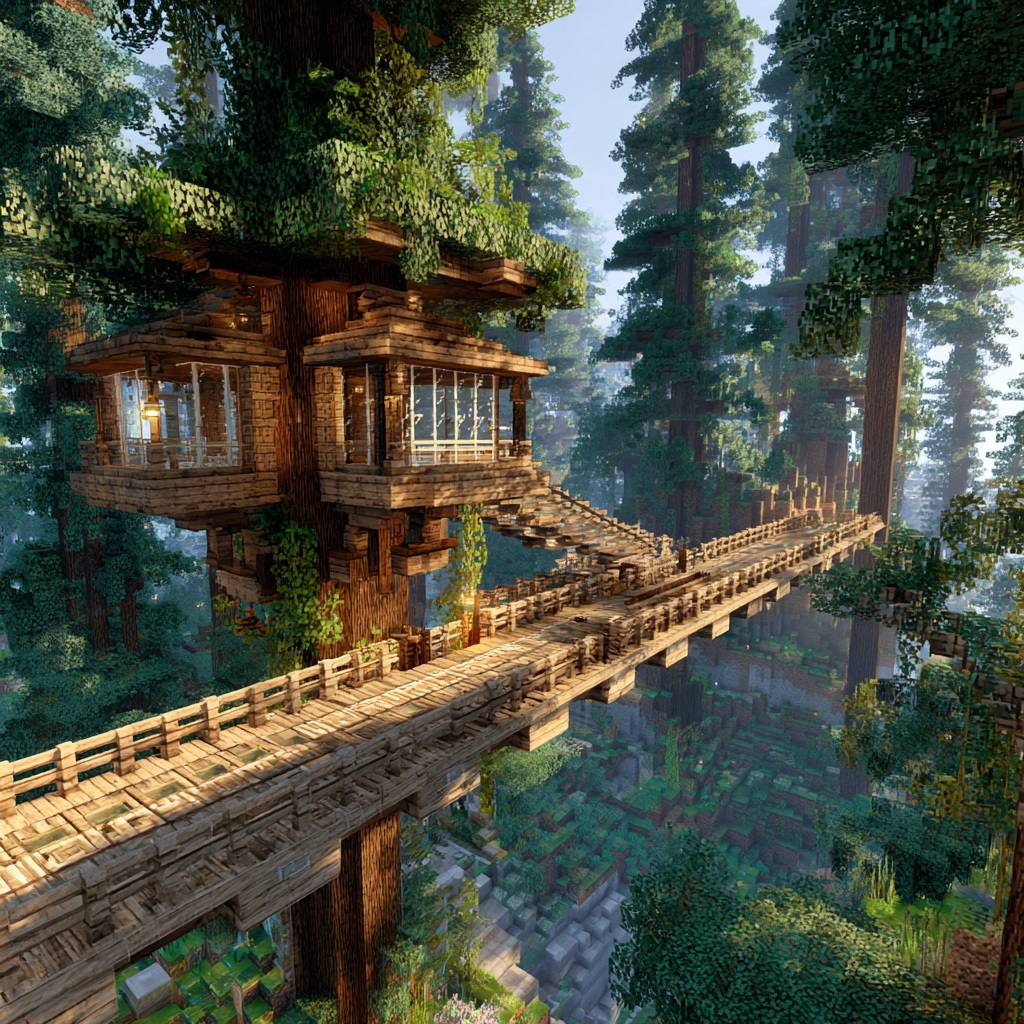 Minecraft_survival_mode_bridge_house_suspended