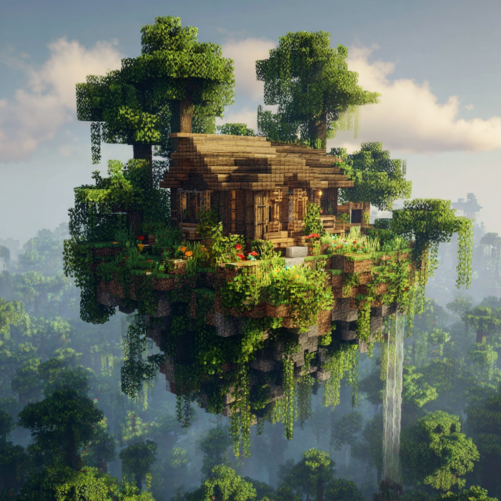 Minecraft_survival_mode_floating_forest_island