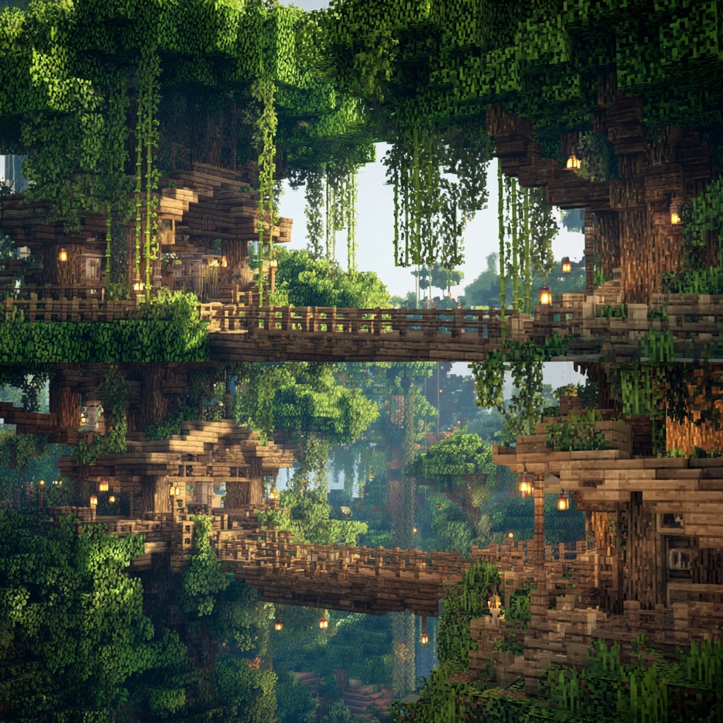 Minecraft_survival_mode_jungle_style_treehouse