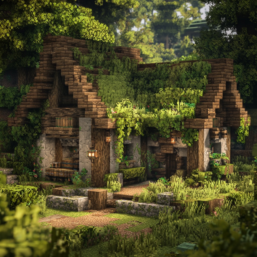 Minecraft_survival_mode_mossy_forest_cottage