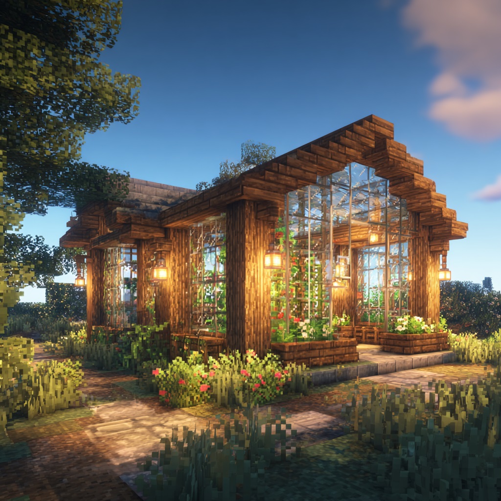 Minecraft_survival_mode_small_greenhouse_house_with cute minecraft house ideas
