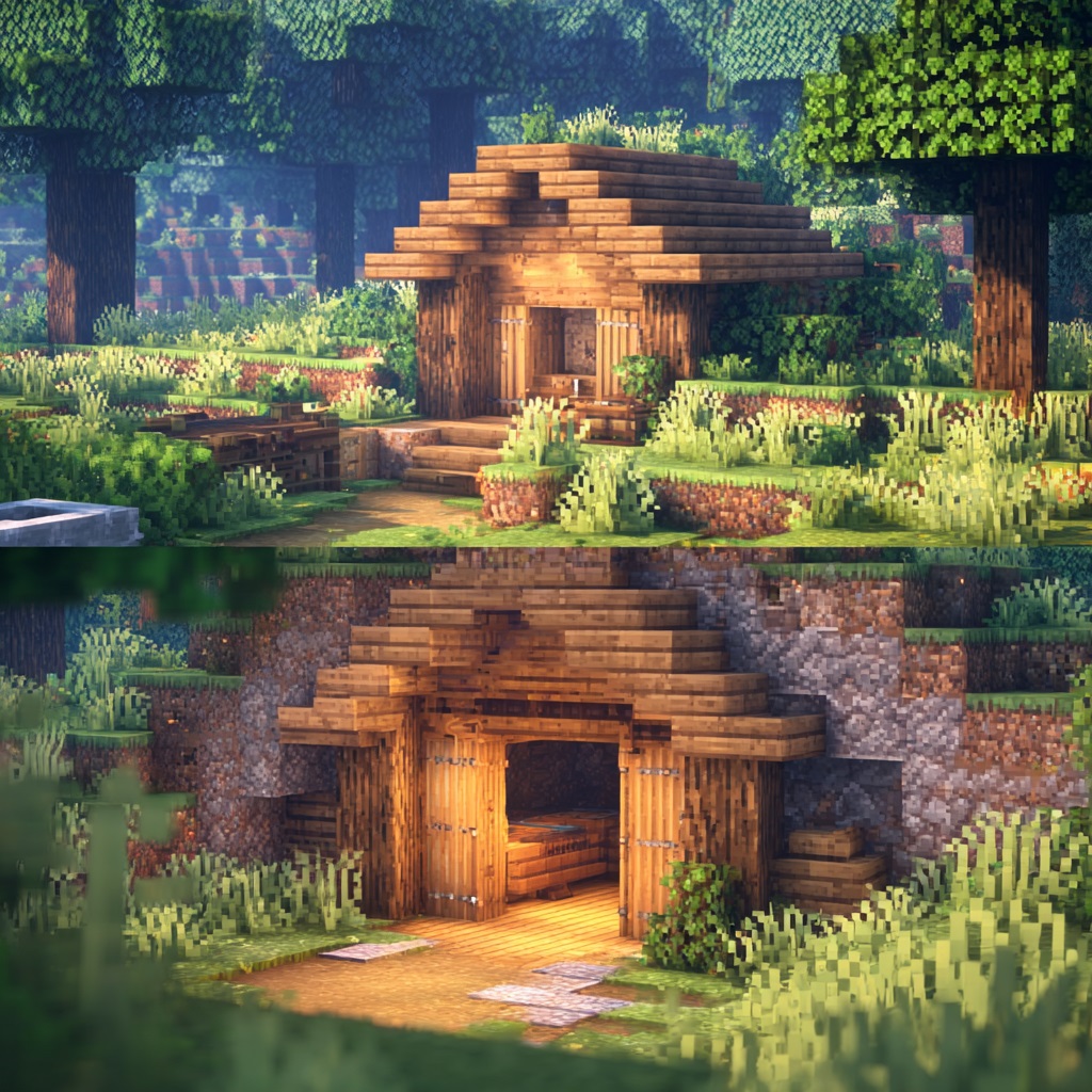 Minecraft_survival_mode_small_simple_forest_cabin minecraft forest house ideas