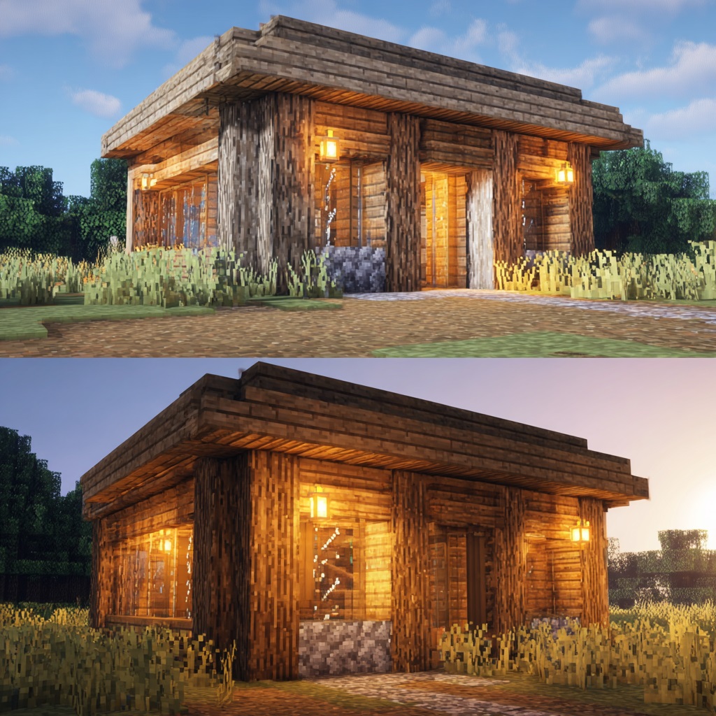 Minecraft_survival_mode_starter_house windows and doors