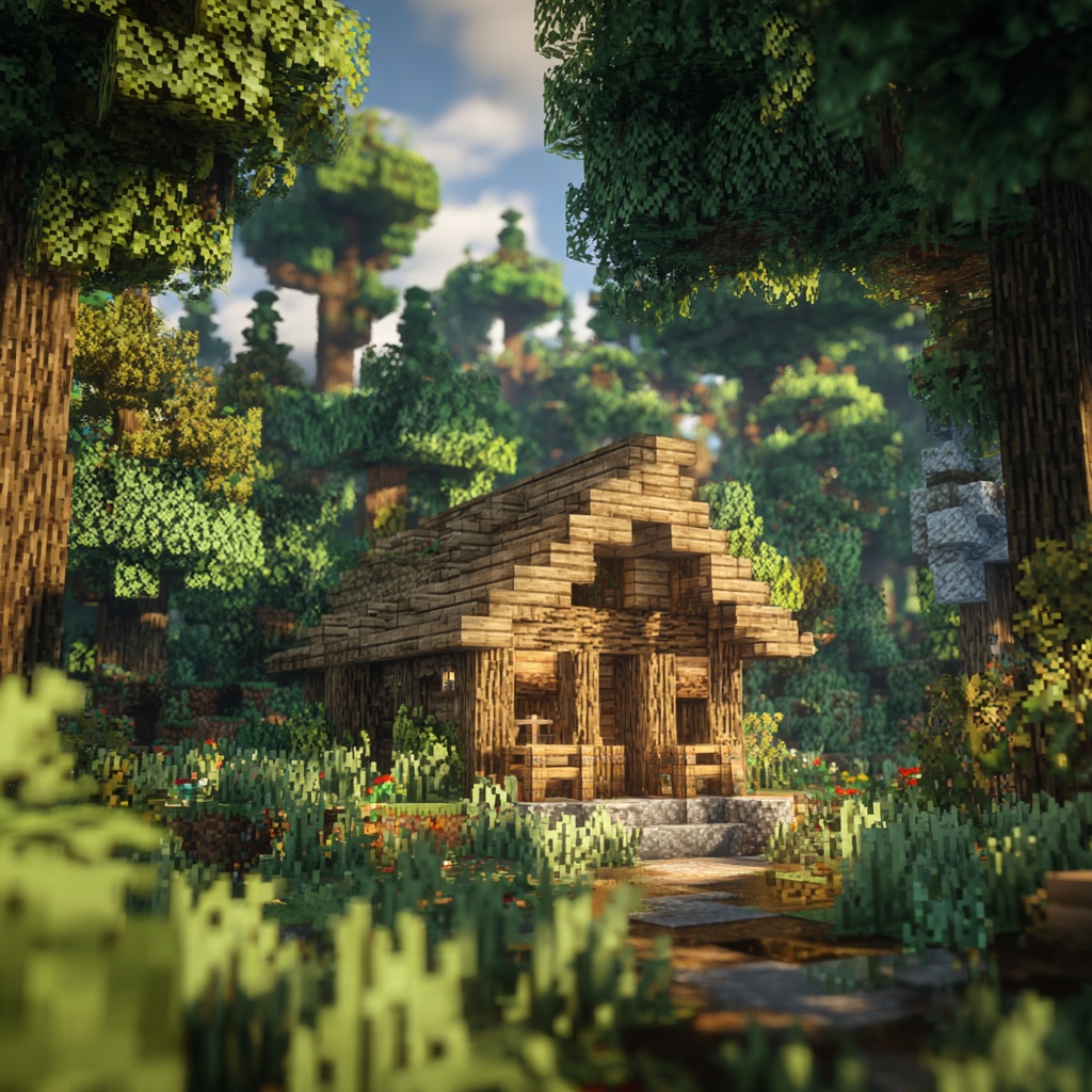 Minecraft_survival_mode_tiny_survival_forest_hut minecraft forest house ideas