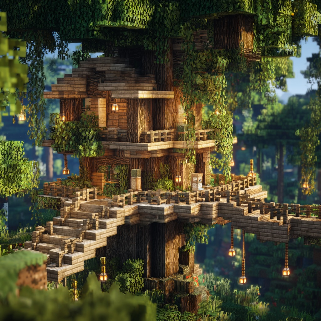 Minecraft_survival_mode_treehouse_cottage_built