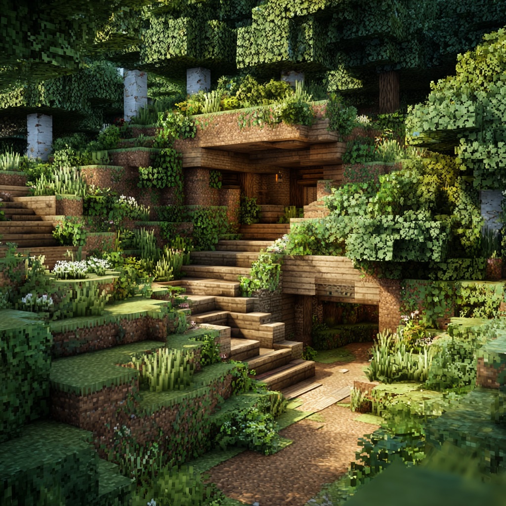 Minecraft_survival_mode_underground_forest_bunker