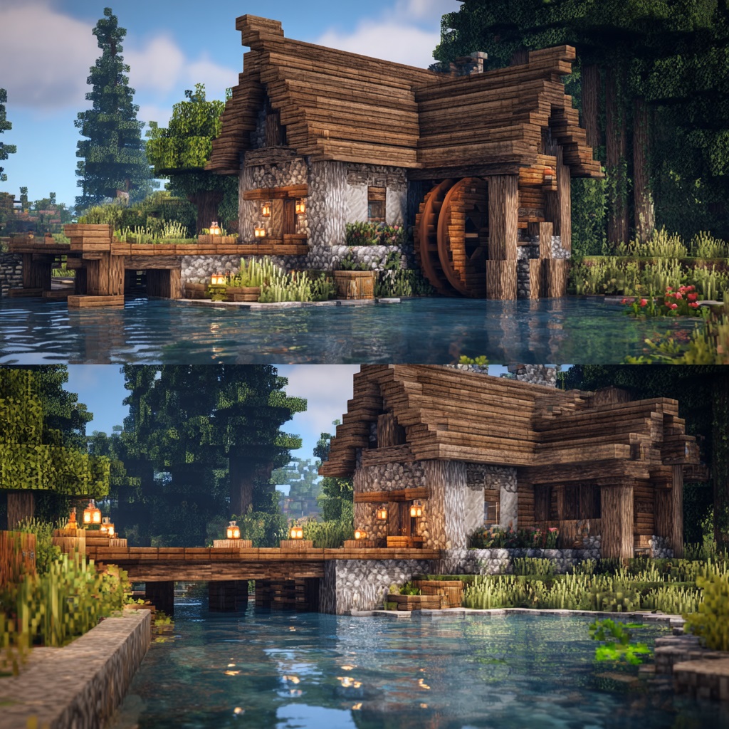 Minecraft_survival_mode_watermill_cottage1