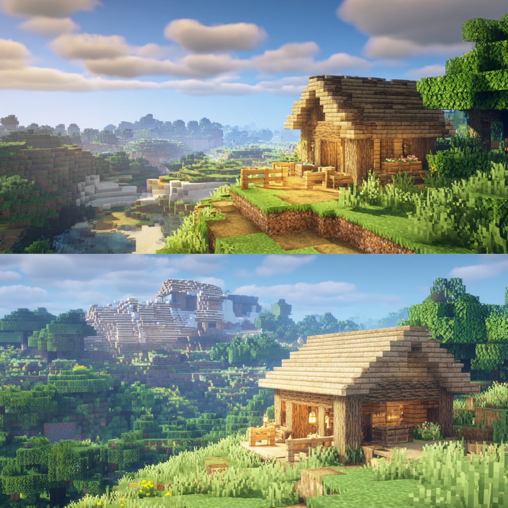 Minecraft_survival_world_showing_progression minecraft house ideas