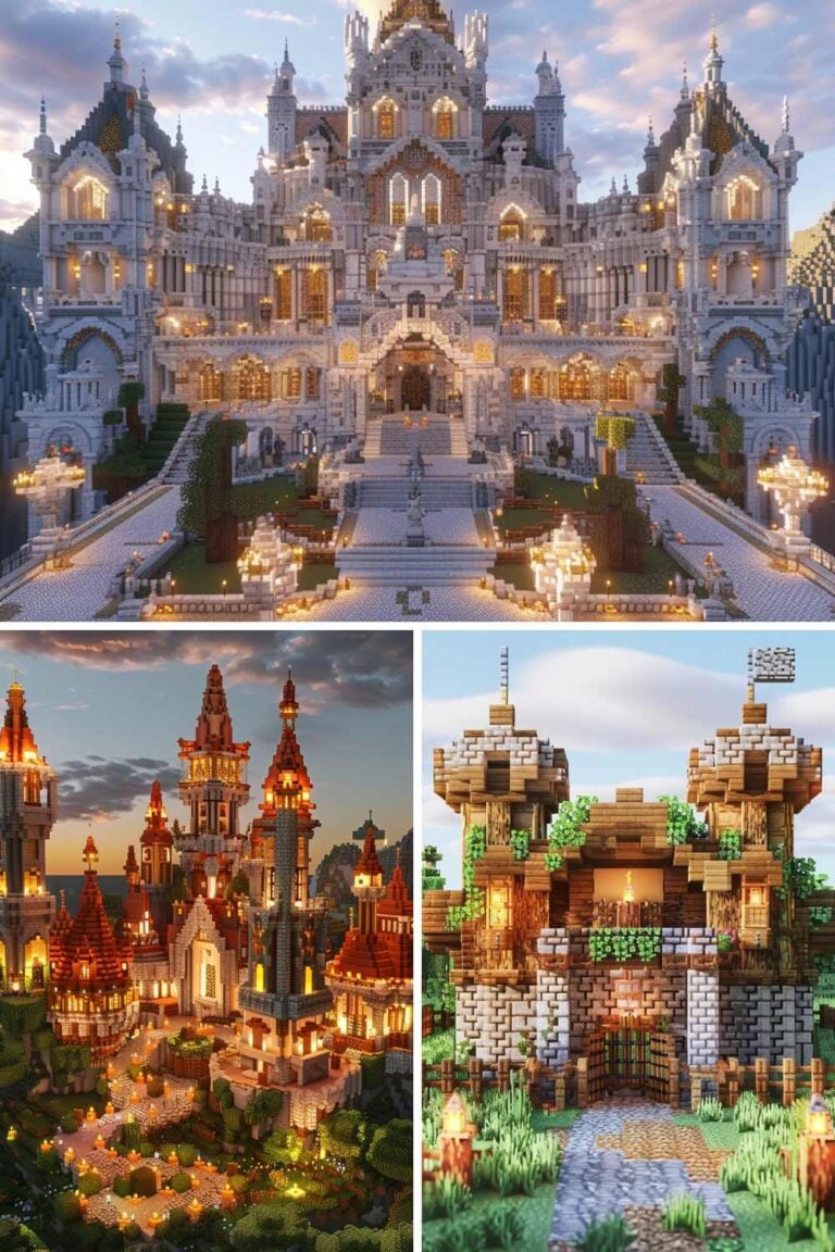 Minecraft wooden castle early game survival base