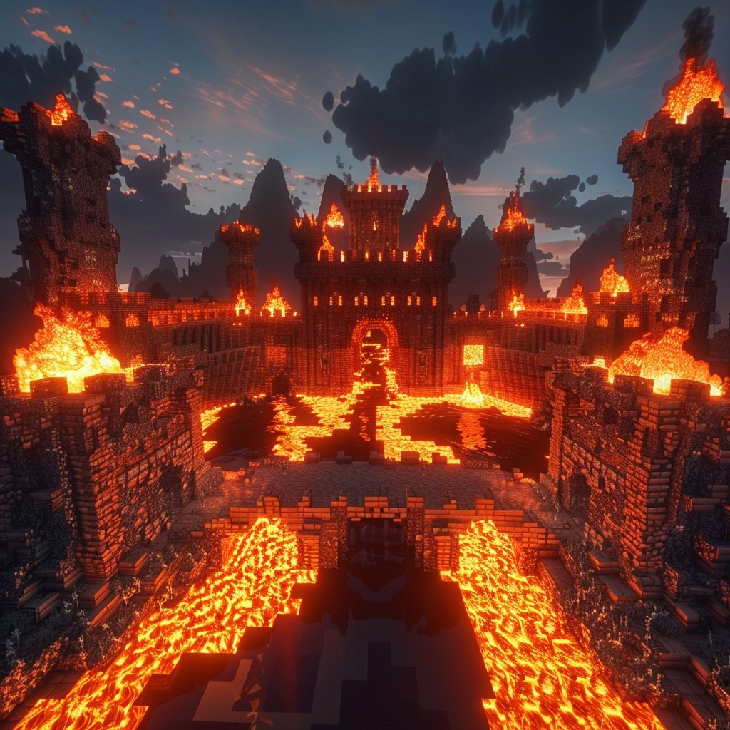 Lava moat castle