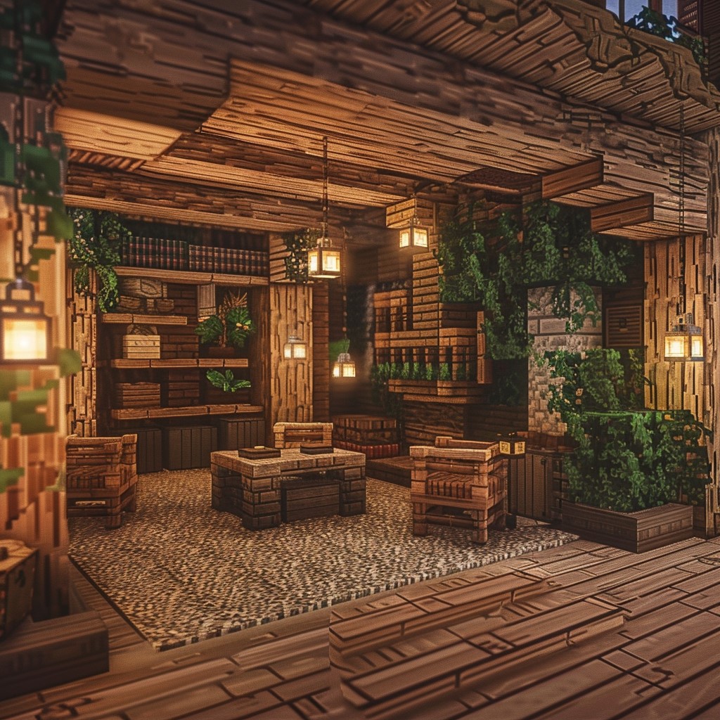 Rustic cabin living room