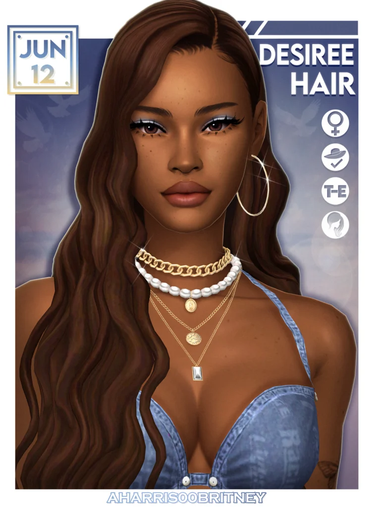 sims 4 cc finds Aharris00britney - The Complete Hair Collection