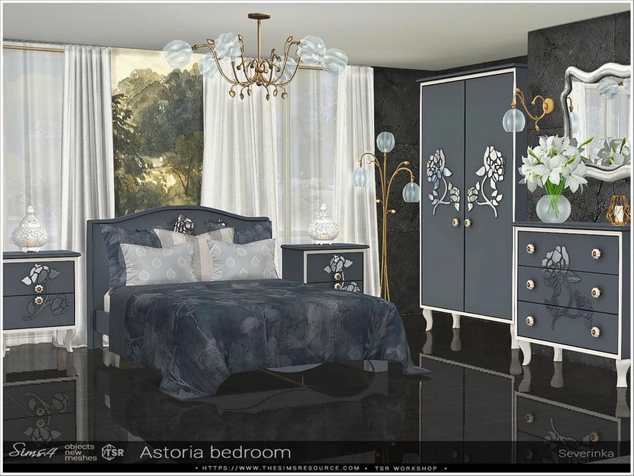 Astoria Bedroom Set sims 4 cc furniture finds