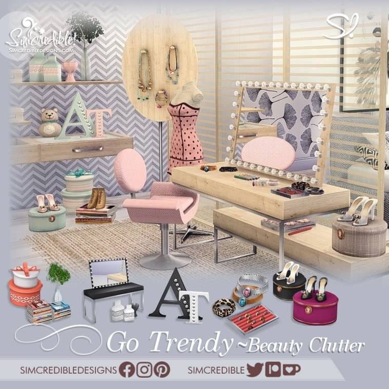 sims 4 cc finds Simcredible - Complete Room Sets with Built-In Clutter