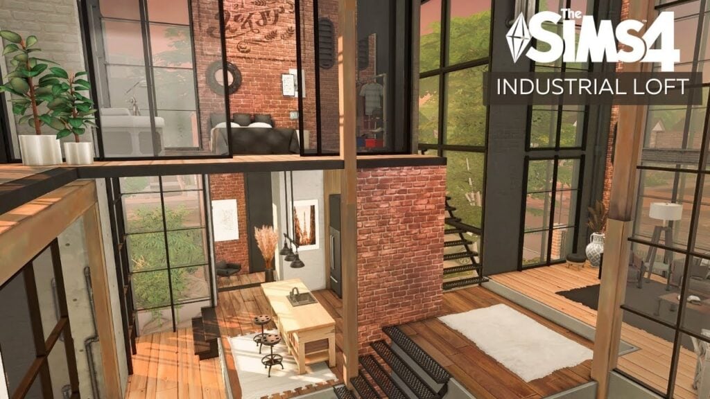 Industrial loft sims 4 house ideas