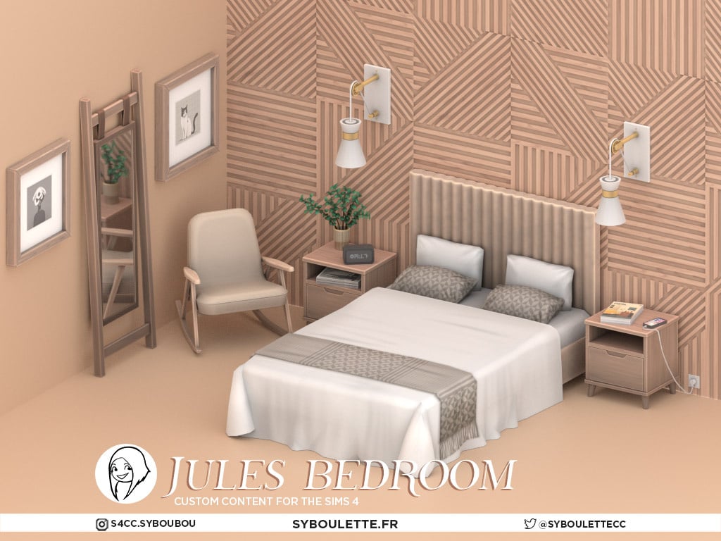 Syboubou Jules Bedroom set sims 4 cc finds