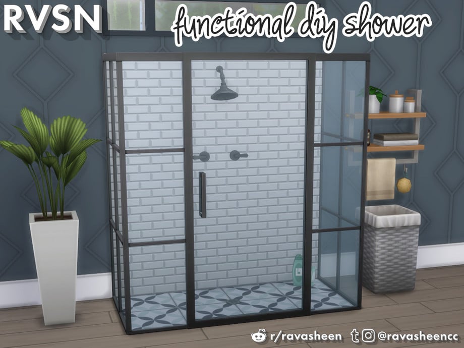 The DIY Shower set sims 4 cc on TSR