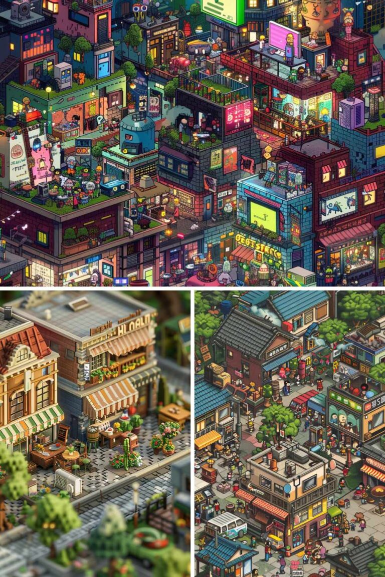collage of different art scenes