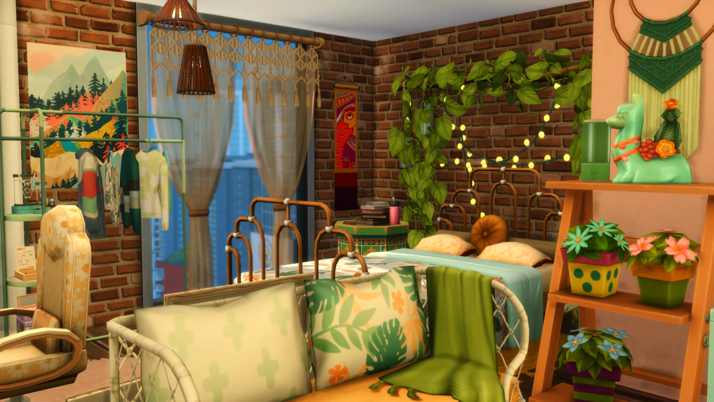 sims 4 boho studio apartment