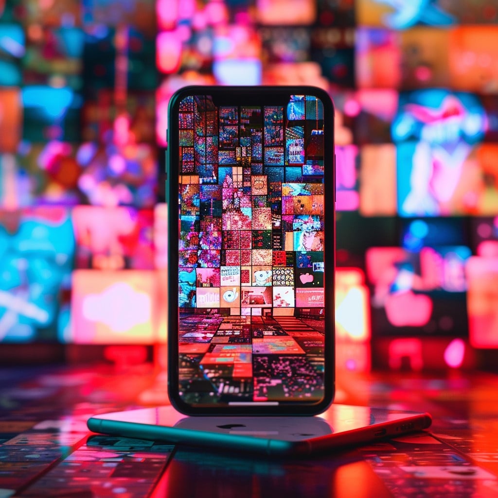phone with instagram feed visible