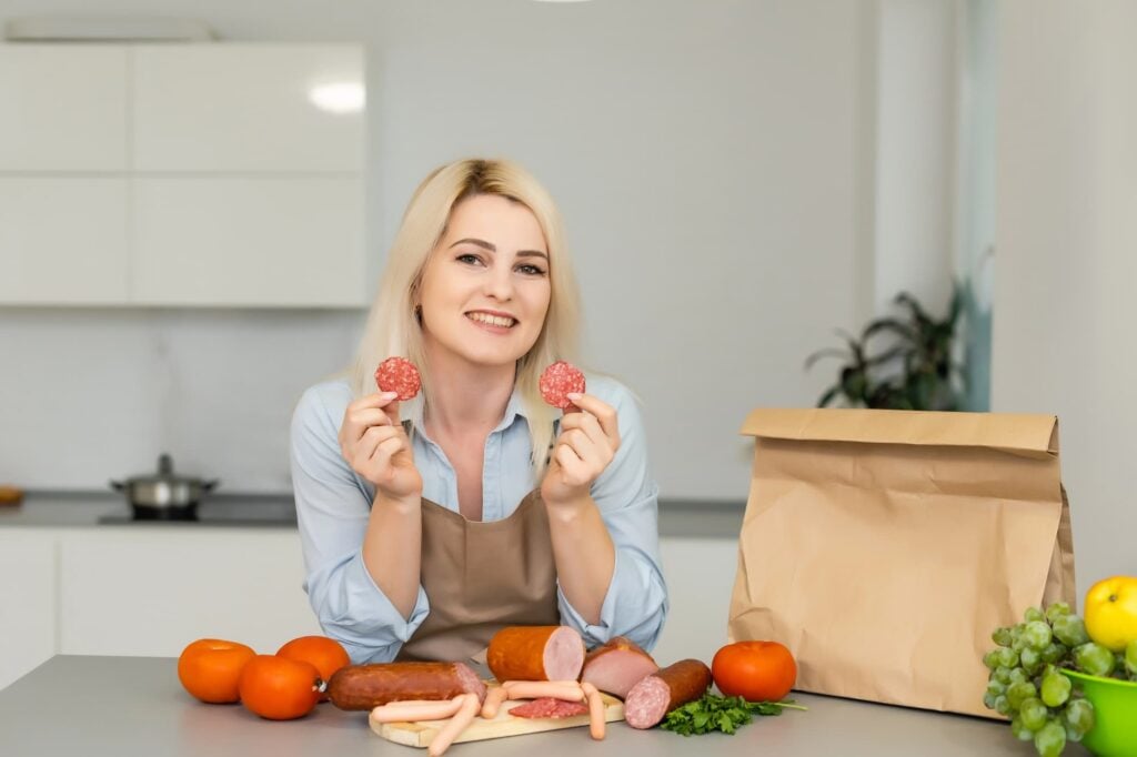 Lady trying out a new recipe