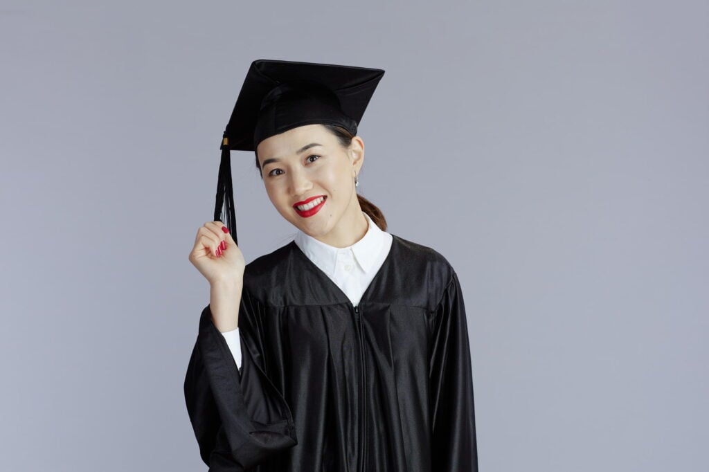 Smiling graduate lady