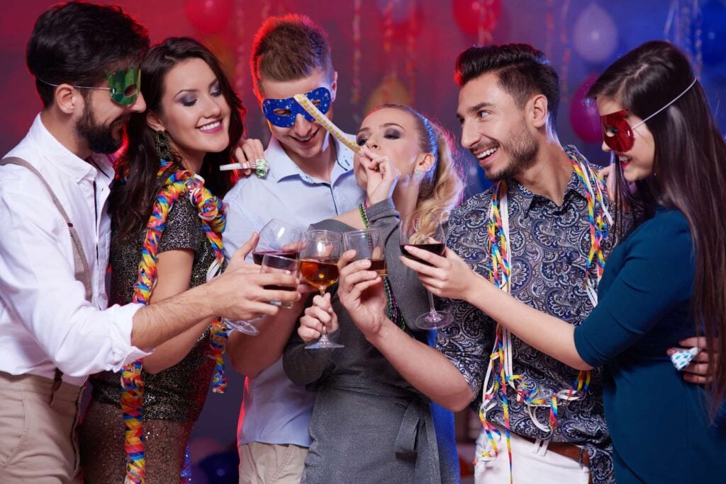 young people celebrating graduation party